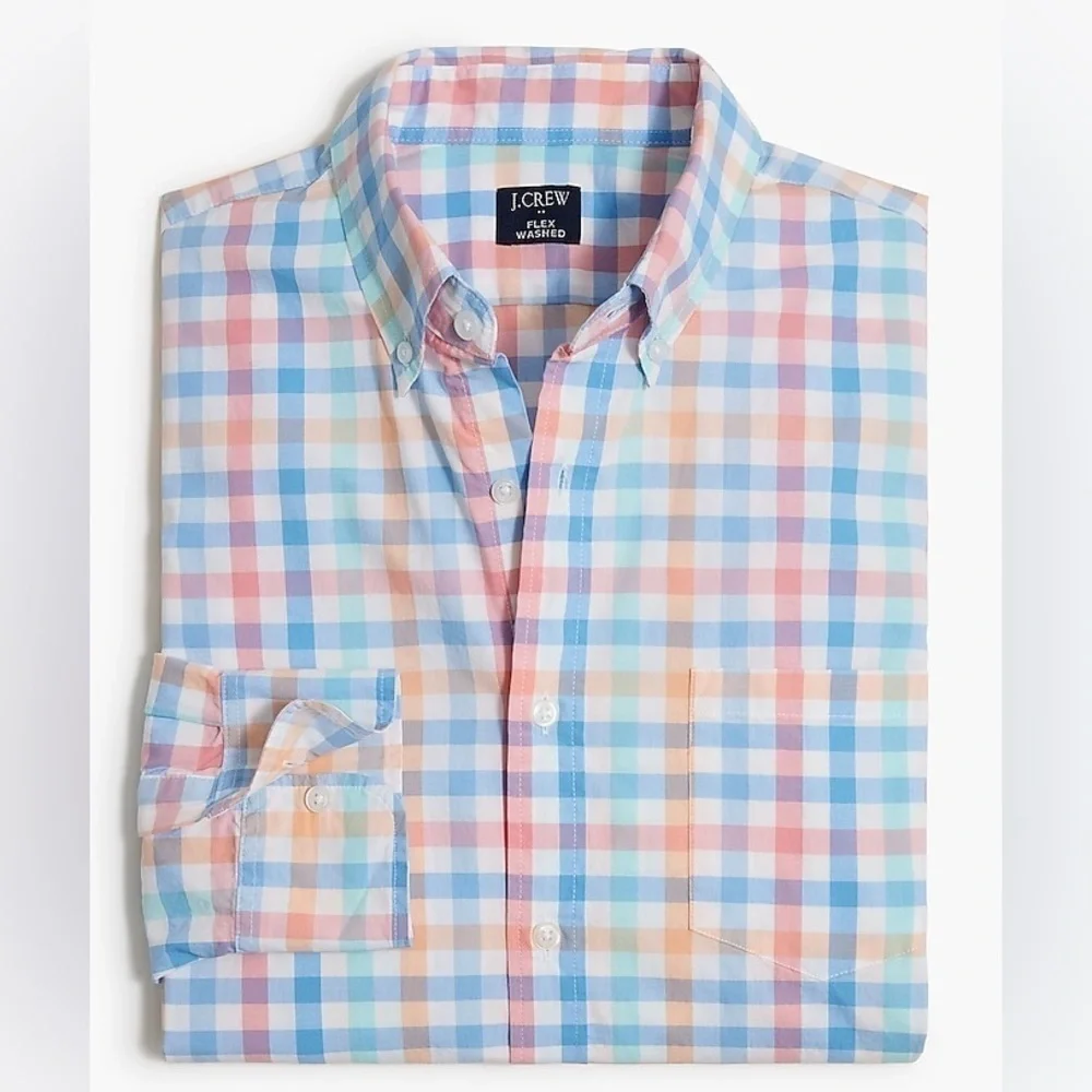J Crew Slim gingham flex casual shirt Item BP987